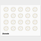 Sticker Rond Couronne de marguerite blanche aquarelle jolie car (Feuille)