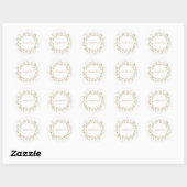 Sticker Rond Couronne de marguerite blanche aquarelle merci (Feuille)