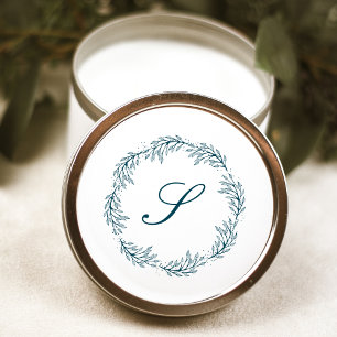 Sticker Rond Couronne de mariage à l'écriture classique Monogra