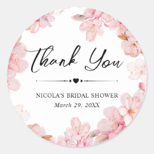 Sticker Rond Couronne de mariage de baby shower aquarelle fleur