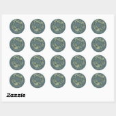Sticker Rond Couronne de mariage Eucalyptus vert Deux deviendro (Feuille)