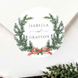 Sticker Rond Couronne de mariage Evergreen Pine
