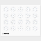 Sticker Rond Couronne de mariage Monogramme Bleu Poussiéreux Éc (Feuille)