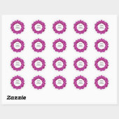 Sticker Rond Couronne de mariage orchidée violette décor (Feuille)