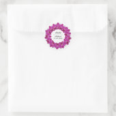 Sticker Rond Couronne de mariage orchidée violette décor (Sac)