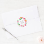 Sticker Rond Couronne de monogramme | Sceau d'enveloppe (Enveloppe)