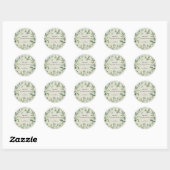 Sticker Rond Couronne de neige et d'eucalyptus Message de vacan (Feuille)