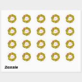 Sticker Rond Couronne de Noël (Feuille)