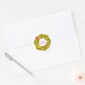 Sticker Rond Couronne de Noël (Enveloppe)