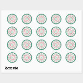 Sticker Rond Couronne de Noël (Feuille)