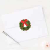 Sticker Rond Couronne de Noël avec cabot (Enveloppe)