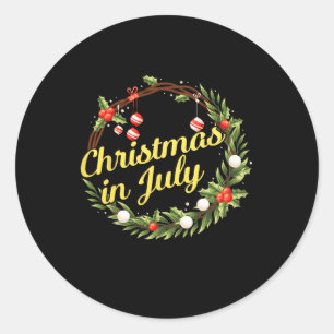 Sticker Rond Couronne de Noël en juillet Décoration de porte Ar