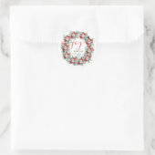 Sticker Rond Couronne de Noël Joy en écriture manuscrite Nom Ro (Sac)