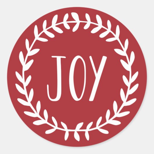 Sticker Rond Couronne de Noël Joyeuse Fêtes (Devant)