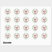 Sticker Rond Couronne de Noël Monogramme (Feuille)
