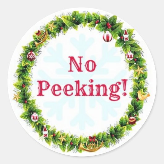 Sticker Rond Couronne de Noël Pas de pékin (Devant)