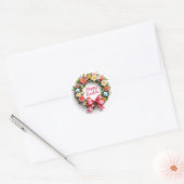 Sticker Rond Couronne de Pâques Feuille de (Enveloppe)