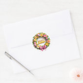Sticker Rond Couronne de Pâques Feuille de (Enveloppe)