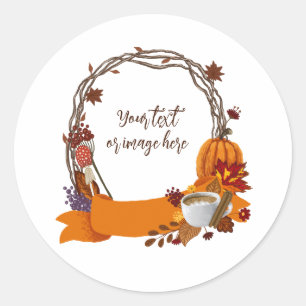 Sticker Rond Couronne de peinture numérique d'automne