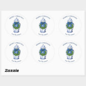 Sticker Rond Couronne de pot à gingembre en chinoiserie (Feuille)