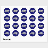 Sticker Rond Couronne de Princesse Argentée (Feuille)