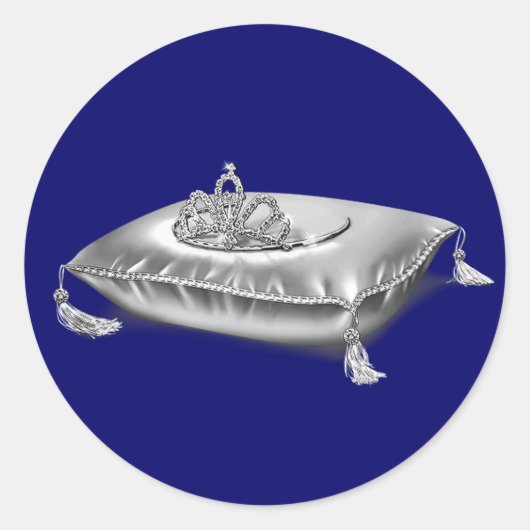 Sticker Rond Couronne de Princesse Argentée (Devant)