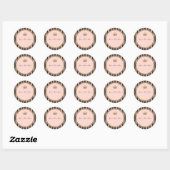 Sticker Rond Couronne de Princesse de 16 ans Rose Or Pailleté & (Feuille)