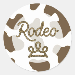 Sticker Rond Couronne de Princesse de Rodéo Brun Country Wester