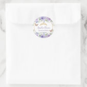 Sticker Rond Couronne de Quinceañera au lilas pourpre avec papi (Sac)