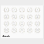 Sticker Rond Couronne de remerciement de monogramme de laurier (Feuille)