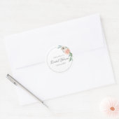 Sticker Rond Couronne de shower de mariage fleurs roses (Enveloppe)
