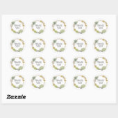 Sticker Rond Couronne de succulents, de brindilles et de pierre (Feuille)