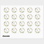 Sticker Rond Couronne de succulents, de brindilles et de pierre (Feuille)