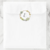 Sticker Rond Couronne de succulents, de brindilles et de pierre (Sac)