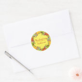 Sticker Rond Couronne de Thanksgiving jaune (Enveloppe)