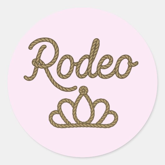 Sticker Rond Couronne de Tiare Country Western Rodeo Queen Rose (Devant)