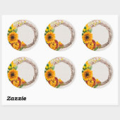 Sticker Rond Couronne de tournesol (Feuille)
