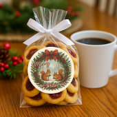 Sticker Rond Couronne De Vacances Anglaise Rétro Avec De Mignon