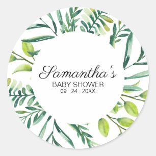 Sticker Rond Couronne de verdure aquarelle botanique moderne