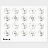 Sticker Rond Couronne de verdure calligraphiée chic pour Thanks (Feuille)