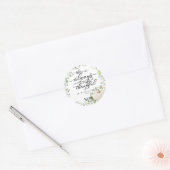 Sticker Rond Couronne de verdure calligraphiée chic pour Thanks (Enveloppe)