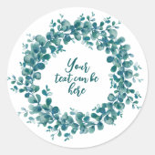 Sticker Rond Couronne de verdure d'eucalyptus aquarelle (Devant)