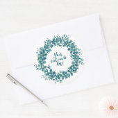 Sticker Rond Couronne de verdure d'eucalyptus aquarelle (Enveloppe)