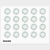Sticker Rond Couronne de verdure rustique | Mariage personnalis (Feuille)