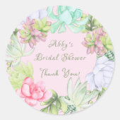 Sticker Rond Couronne de verdure succulente pour la Baby Shower (Devant)