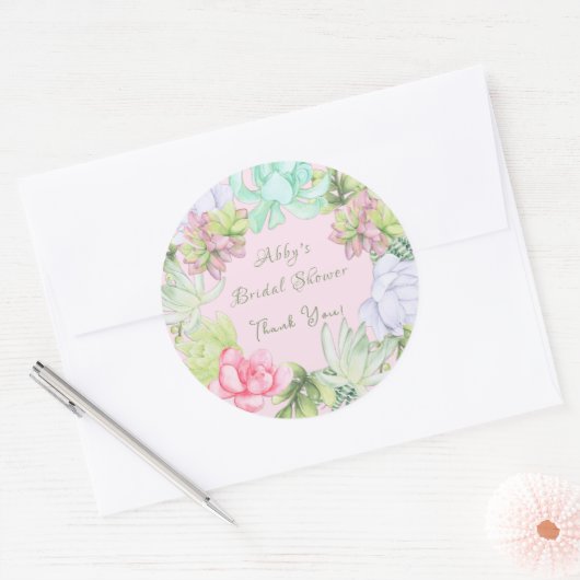 Sticker Rond Couronne de verdure succulente pour la douche de m (Enveloppe)