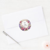 Sticker Rond Couronne décorative florale (Enveloppe)