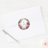 Sticker Rond Couronne décorative florale (Enveloppe)