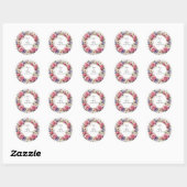 Sticker Rond Couronne décorative florale (Feuille)