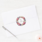 Sticker Rond Couronne décorative florale (Enveloppe)